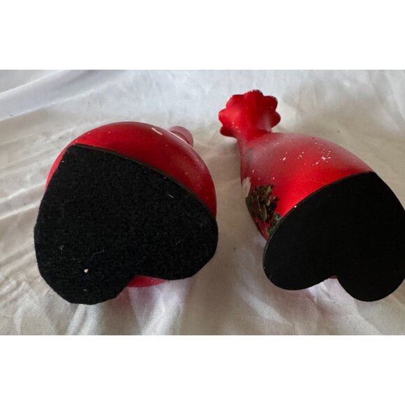 2 Santa Vases Handcrafted Whimsical 8 & 9" Hand Painted - Picture 6 of 6